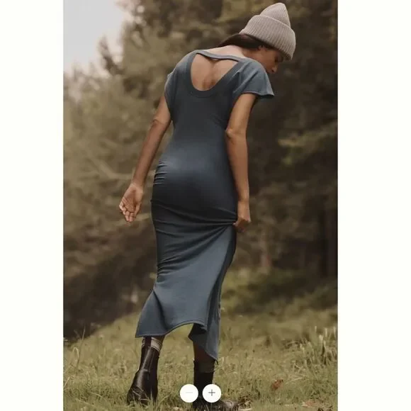 Anthropologie Daily Practice by Anthropologie V-Neck Midi Dress - Picture 2 of 6